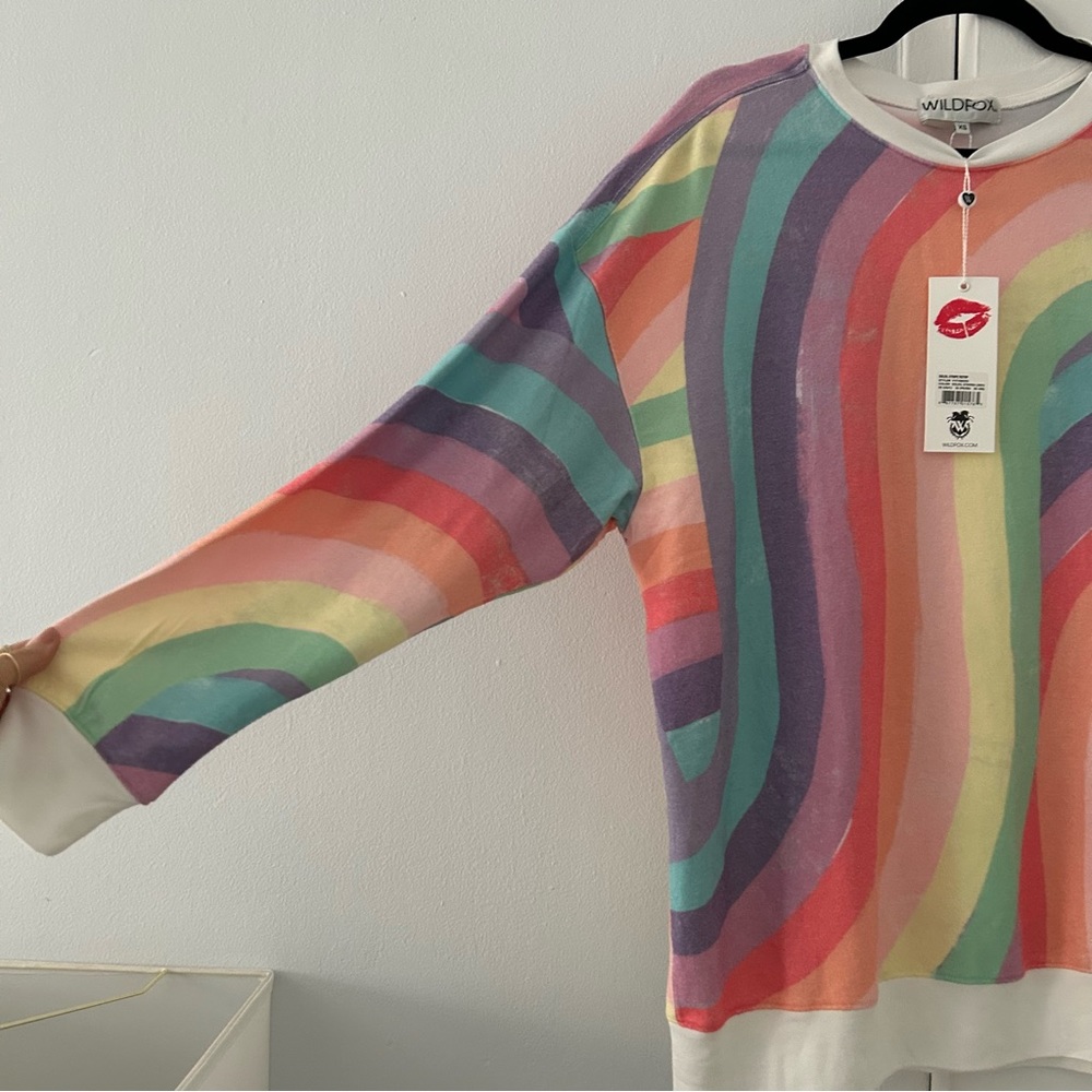 WILDFOX Soleil Stripe Roadtrip Sweatshirt NWT szXS - Picture 7 of 7